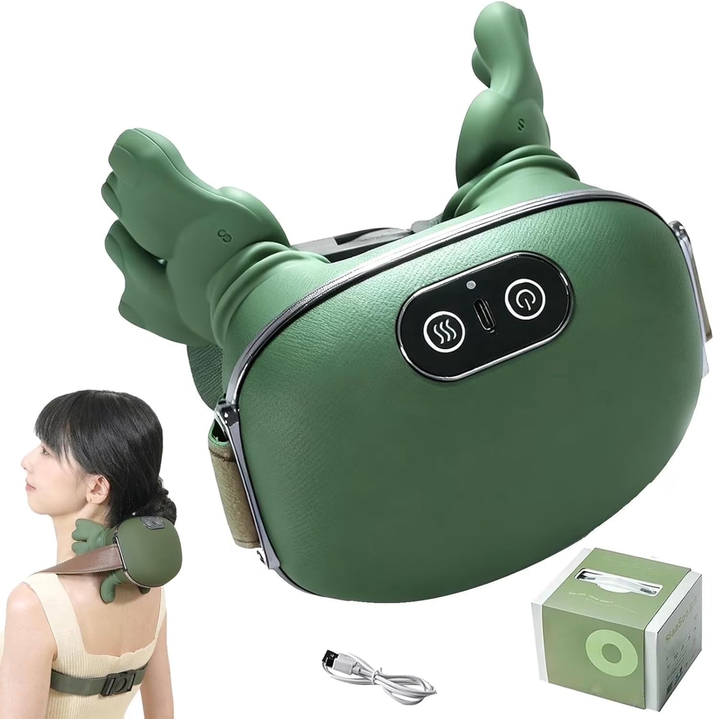Neck Massager Bionic Heated Massager, Neck Massager for Pain Relief Deep Tissue, Simulated Human Hand Design for Pain Relief and Muscle Relax
