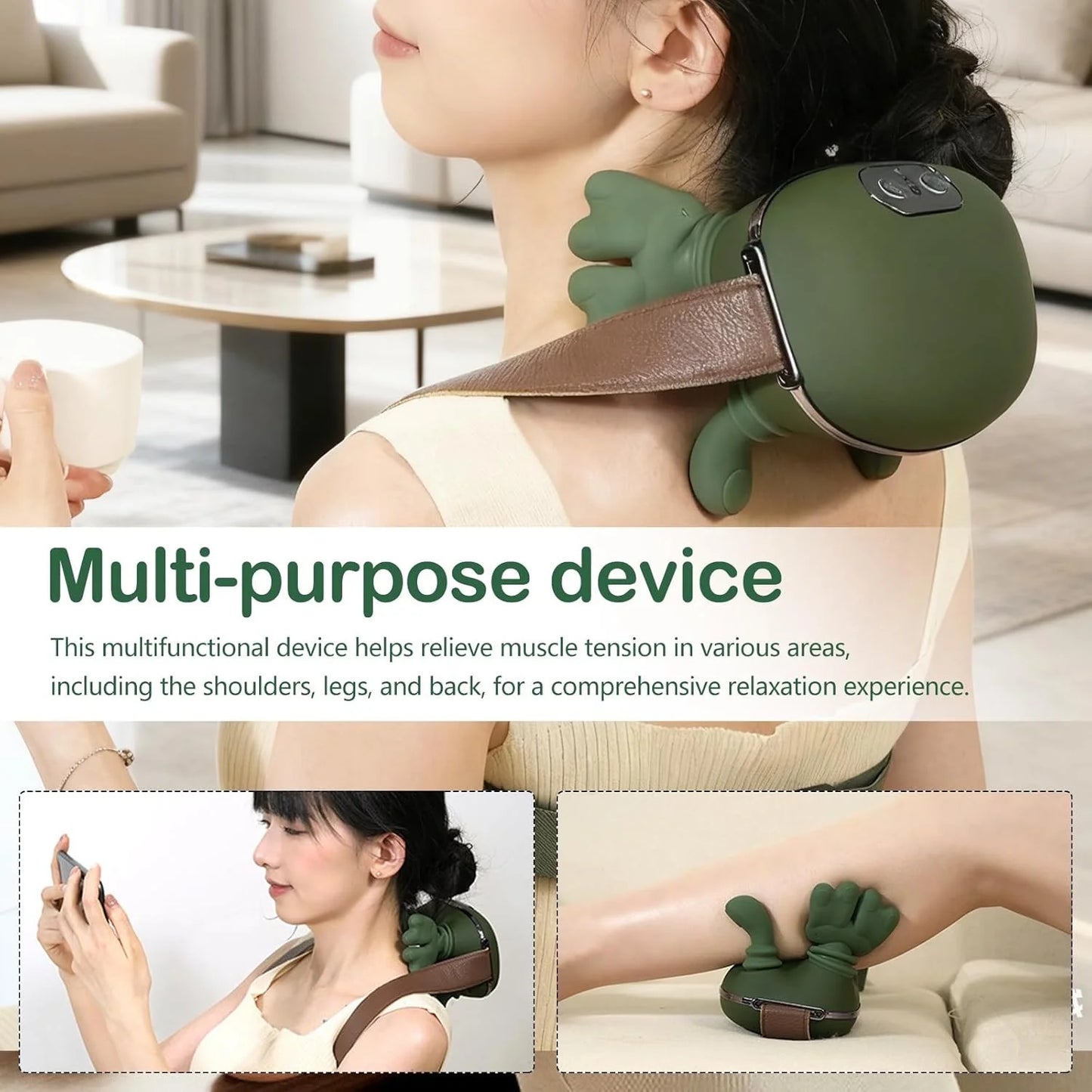 Neck Massager Bionic Heated Massager, Neck Massager for Pain Relief Deep Tissue, Simulated Human Hand Design for Pain Relief and Muscle Relax