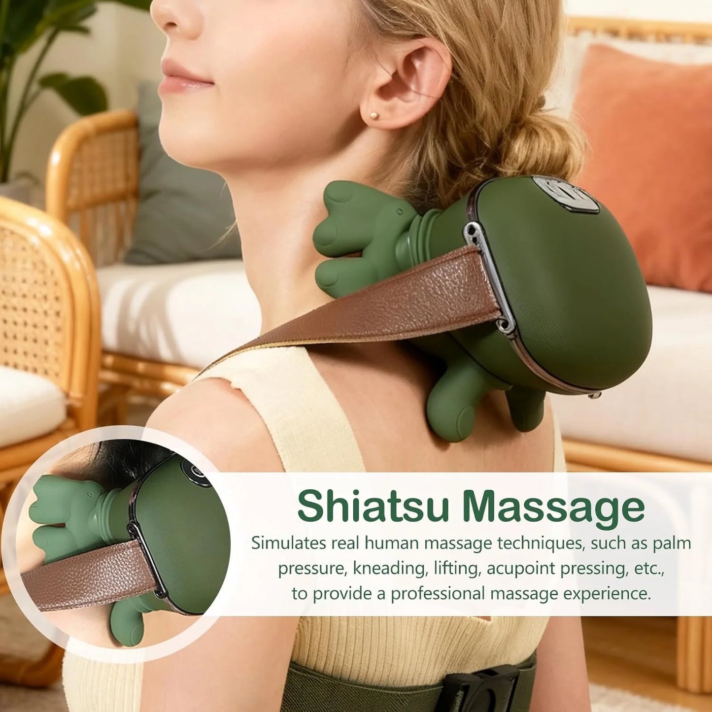Neck Massager Bionic Heated Massager, Neck Massager for Pain Relief Deep Tissue, Simulated Human Hand Design for Pain Relief and Muscle Relax